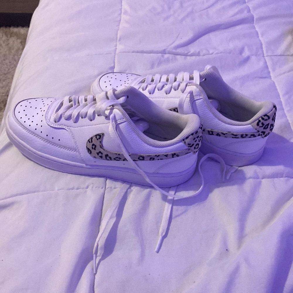 nikes with cheetah print swoop